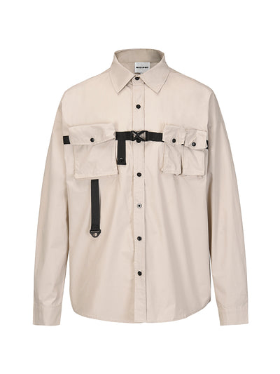 Chaqueta Camisera Suelta con Corte Tridimensional y Múltiples Bolsillos - Image 8