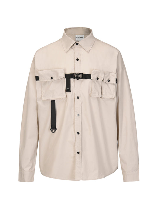 Chaqueta Camisera Suelta con Corte Tridimensional y Múltiples Bolsillos - Image 8