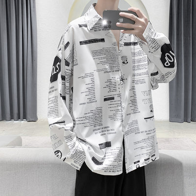 Camisa Larga de Seda Helada con Estampado para Hombre - Image 3