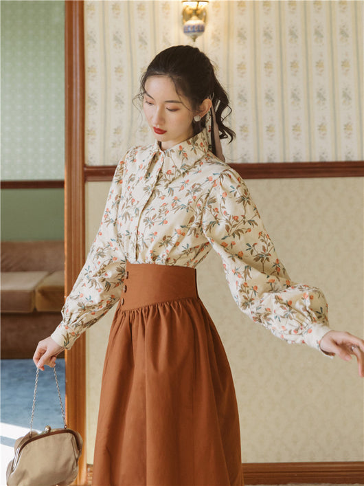 Conjunto Dos Piezas: Blusa Estampada con Falda Cintura Alta - Image 7