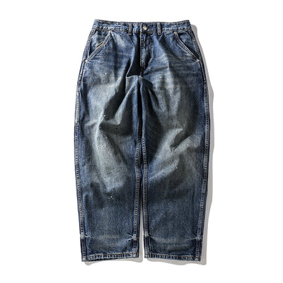 Jeans Rectos Cropped con Efecto Vintage Desteñido y Salpicaduras de Tinta - Image 7