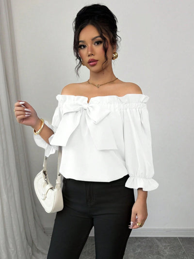 Blusa Cuello Barco con Volantes y Detalle de Moño - Image 12