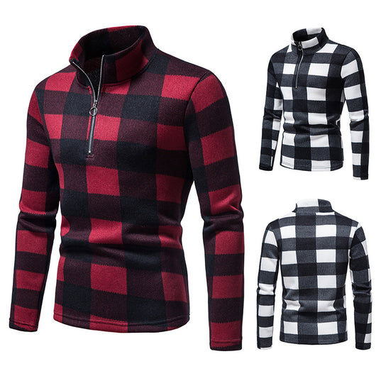 Suéter Camiseta Cuello Alto con Cierre de Cremallera para Hombre - Image 3