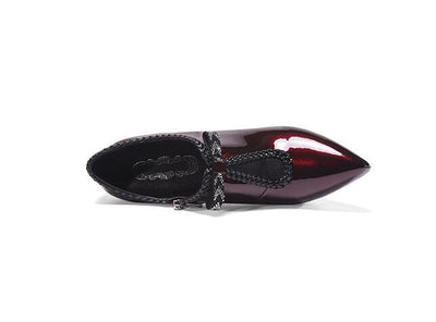 Zapatos de Tacón Bajo Charol Profundo con Punta Redondeada - Image 4