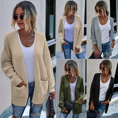 Suéter Largo Tejido de Color Sólido para Mujer - Image 4