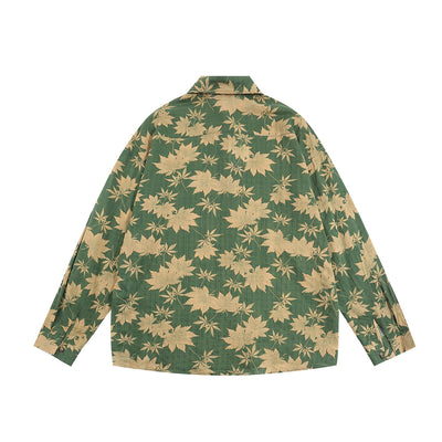 Camisa Manga Larga Estampado Hoja de Arce Hombre Estilo Japonés Primavera Otoño - Image 12