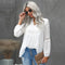 Blusa Elegante con Cuello V y Mangas Abullonadas con Detalles de Pelotitas