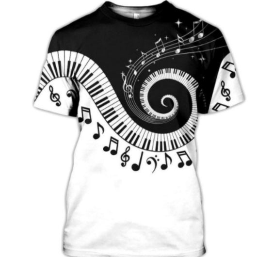 Camiseta de Guitarra Manga Corta Cuello Redondo
