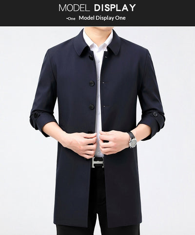 Abrigo Trench Coat Ejecutivo Largo para Hombre - Image 8