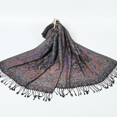 Bufanda Étnica Jacquard con Borlas de Cachemira - Image 22