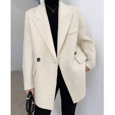 Blazer Corto Doble Faz de Cachemira Estilo Hepburn para Mujer - Image 4