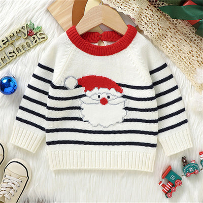 Suéter Navideño para Bebé con Diseño Papá Noel Tejido Jacquard