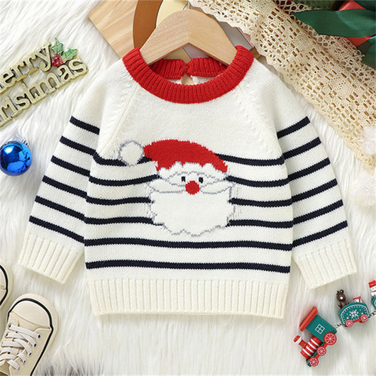 Suéter Navideño para Bebé con Diseño Papá Noel Tejido Jacquard