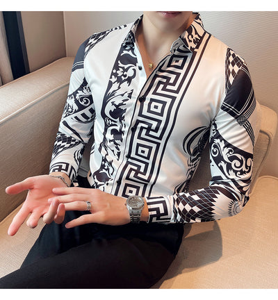 Camisa Manga Larga Estampada Slim Fit para Hombre - Image 18