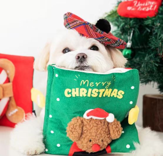 Juguete Interactivo Navideño para Perros - Libro Escondedor de Premios