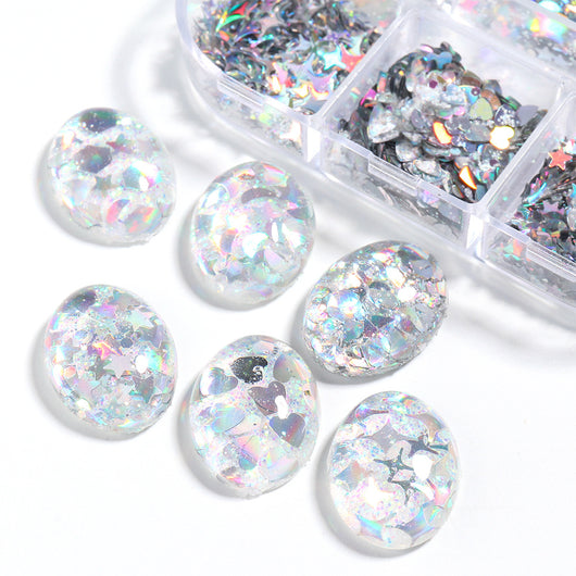 Lentejuelas Brillantes Láser Oro y Plata para Uñas Irregulares - Image 10