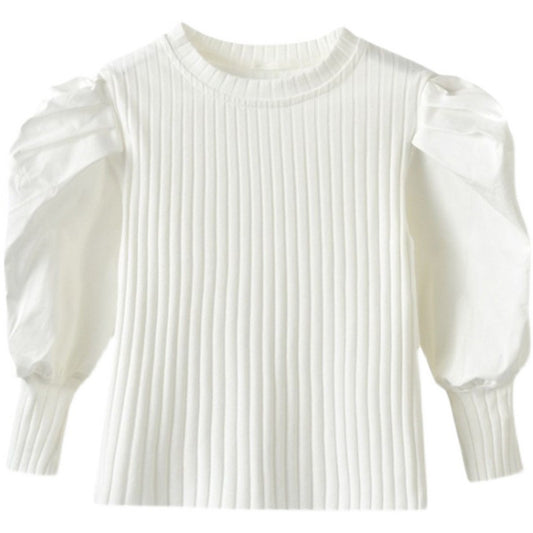 Blusa Niña Manga Globo Color Liso - Image 2
