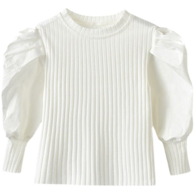 Blusa Niña Manga Globo Color Liso - Image 2