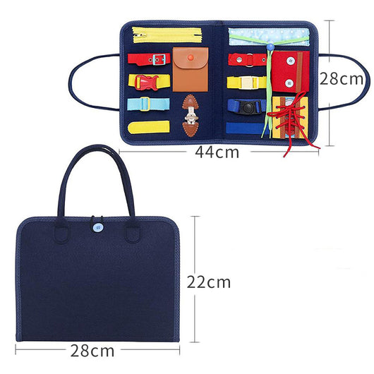 Tablero Educativo Sensorial con Actividades de Abotonado y Vestimenta para Bebés - Image 14