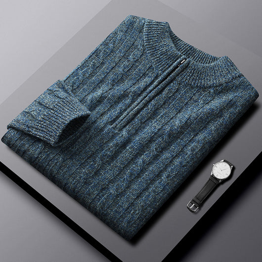 Suéter de Cachemira para Hombre con Cuello Cremallera - Abrigo Grueso y Cálido - Image 12