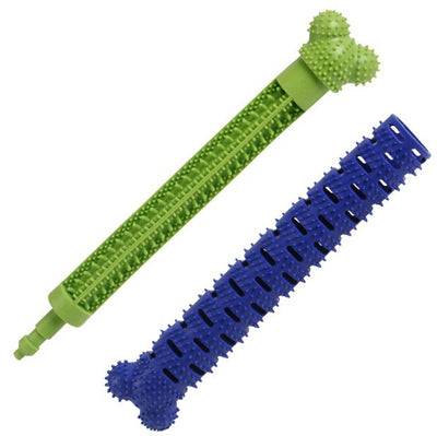 Limpiador Dental Masticable para Perros - Juguete Cepillo de Dientes Azul y Verde - Image 6