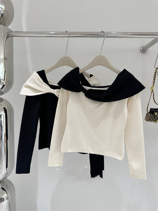 Blusa Hombro Descubierto con Detalles en Contraste - Image 5