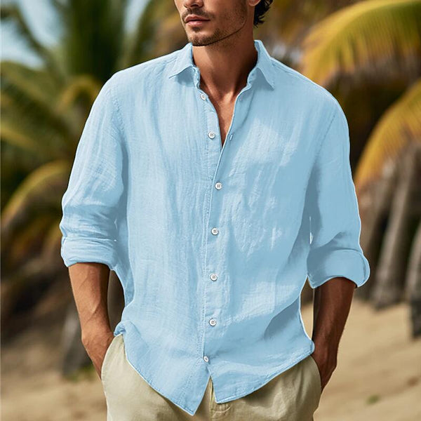 Camisa Casual Talla Grande para Hombre en Colores Sólidos