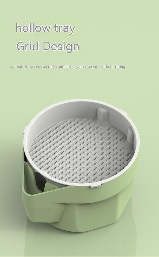 Mint green hydroponic cat grass cup with fresh rye and wheat grass, including 3 packs of each seed type. - Image 9