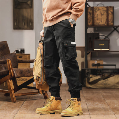 Pantalones Casuales Hombre Retro Gruesos Forrados en Forro Polar - Image 11