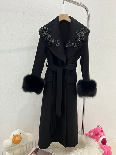 Abrigo Reversible de Lana y Cachemira para Invierno - Largo Elegante para Mujer - Image 5