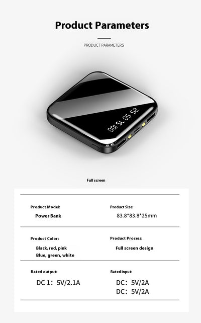 Batería Portátil Mini Espejo 20000 mAh - Carga Rápida y Diseño Compacto - Image 19