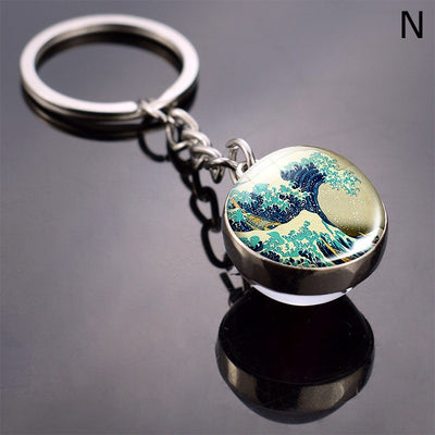 Llavero Esfera de Vidrio con Tortuga y Estrella de Mar - Diseño Divertido - Image 27