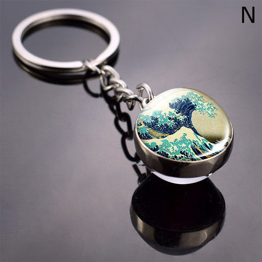 Llavero Esfera de Vidrio con Tortuga y Estrella de Mar - Diseño Divertido - Image 27