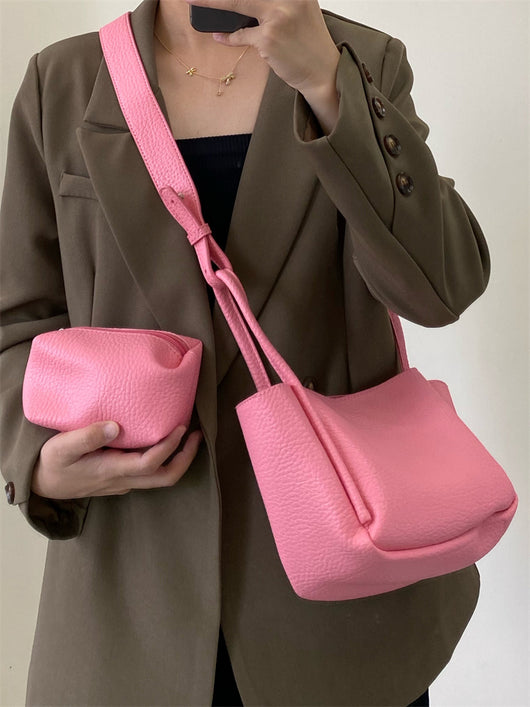 Bolso Bucket de Cuero Suave con Textura Lichee Premium - Image 14