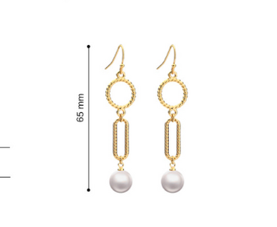Aretes Largos de Perla - Joyería Elegante y Minimalista - Image 3
