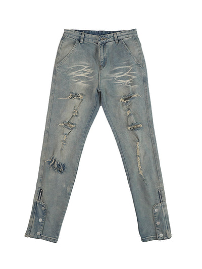 Jeans Rectos de Pierna Larga - Estilo Industrial Robusto - Image 6