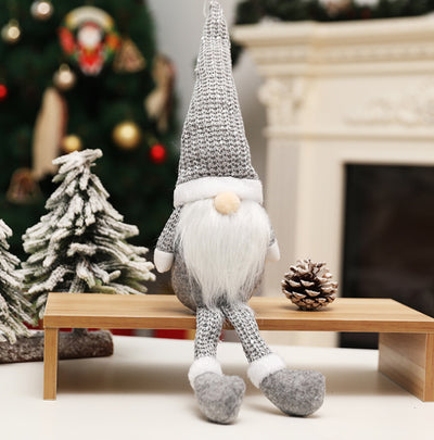 Adorno Navideño Muñeca Anciano Bosque con Gorro Tejido de Copo de Nieve - Image 45