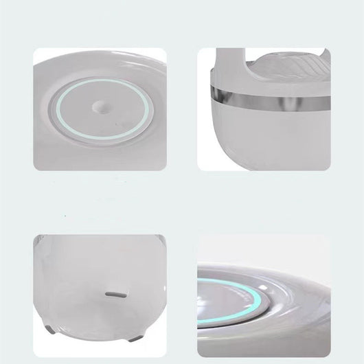 White anti-gravity water drop humidifier with a unique open-frame design and ribbed top, ideal for modern spaces. - Image 4