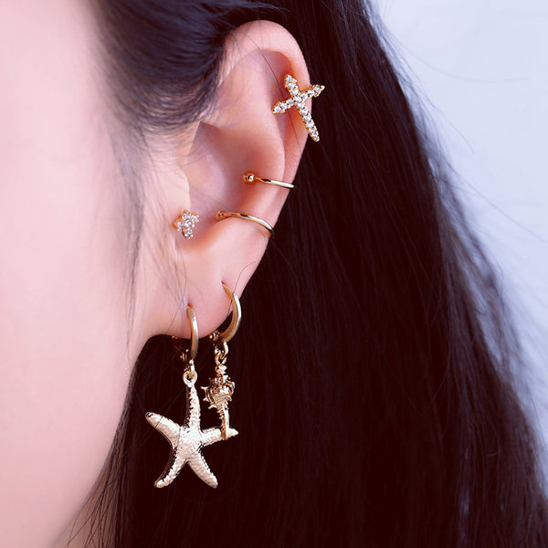 Aretes de Perla Artesanales Lujo Ligero Serie Océano - Clip Europeo Americano
