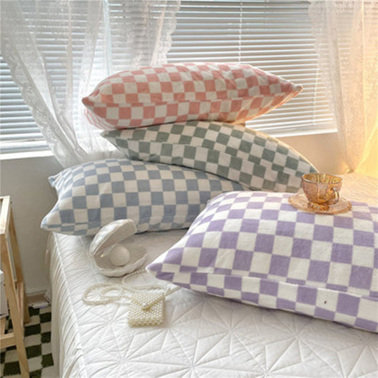 Par de Fundas de Almohada Franela Escocesa Coral Suave - Image 12