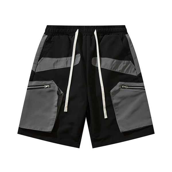 Shorts de Trabajo Patchwork Contraste para Hombre - Casual y Versátil - Image 3