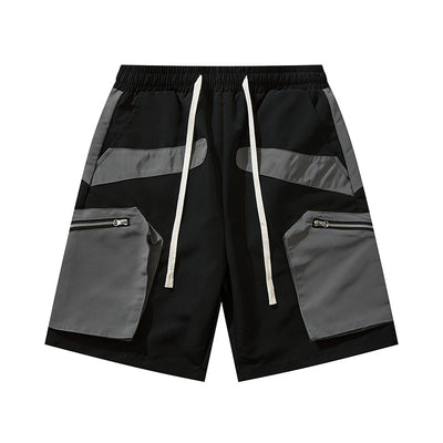 Shorts de Trabajo Patchwork Contraste para Hombre - Casual y Versátil - Image 3