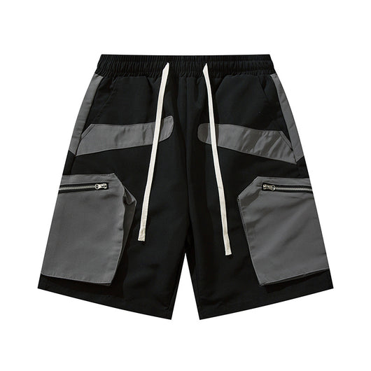 Shorts de Trabajo Patchwork Contraste para Hombre - Casual y Versátil - Image 3