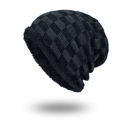 Gorro de Lana Tejida con Terciopelo - Contraste de Colores - Image 2