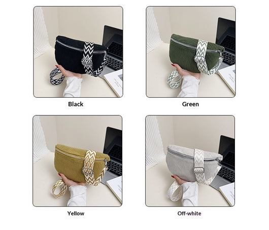 Bolsa Bandolera de Pana para Mujer - Bolso Cruzado de Hombro Único - Image 12