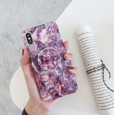 Funda iPhone Mármol Floral Retro con Soporte Telescópico - Image 6