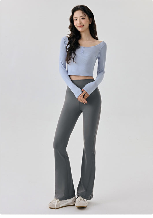 Top de Yoga Ajustado de Manga Larga - Diseño Reductivo para Fitness y Running - Image 28