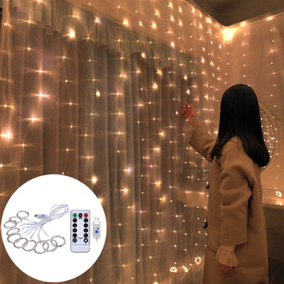 Cortina de Luces LED con Alambre de Cobre - Control Remoto USB Decoración Romántica - Image 9