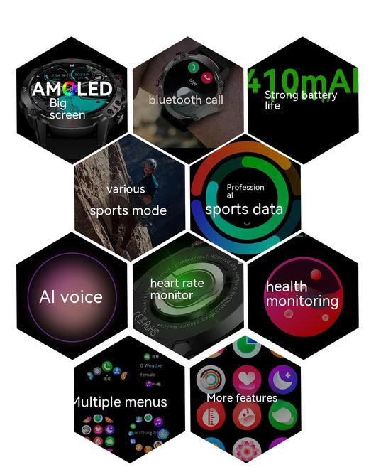 Reloj Inteligente HK87 con Llamadas Bluetooth, Monitor Cardíaco y Presión Arterial - Image 18