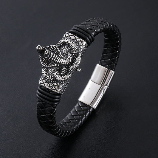 Pulsera de Cuero con Cierre Magnético y Animal Personalizado para Hombre - Image 6